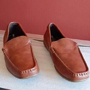 J.ferrar Men's BETTANY Memory foam  Dress Shoes Brown  Faux Leather 9'